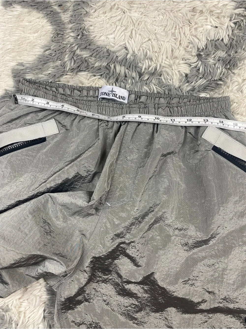 Used Stone Island Nylon Metal Swimming Trunk Pockets Sz M Missing Logo Patch